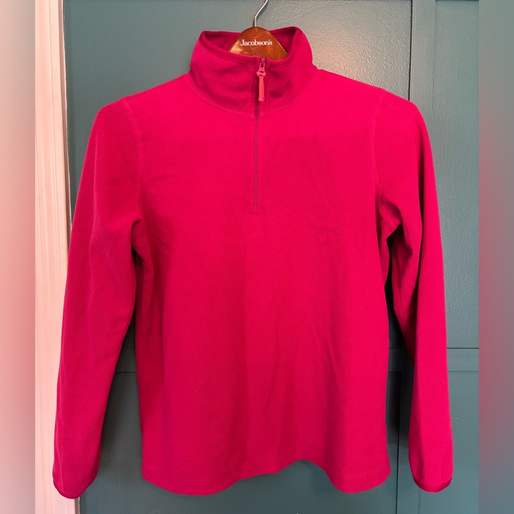 Old Navy Hot Pink Quarter-Zip Fleece Pullover 100% Polyester Size Medium